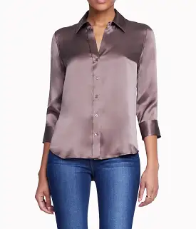 Dani 3/4 Sleeve Blouse in Deep Taupe