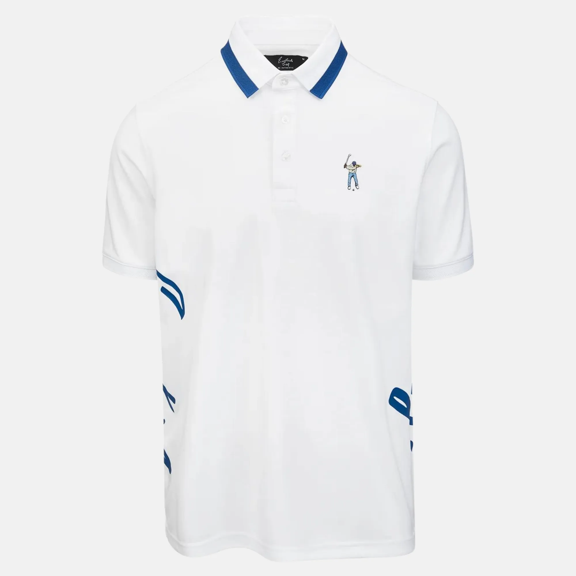 Eastside Golf White Multi-Color Follow Through Polo