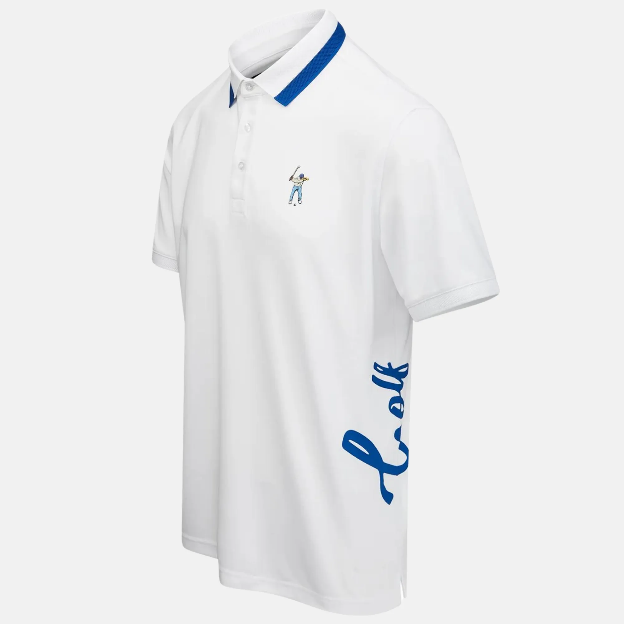 Eastside Golf White Multi-Color Follow Through Polo