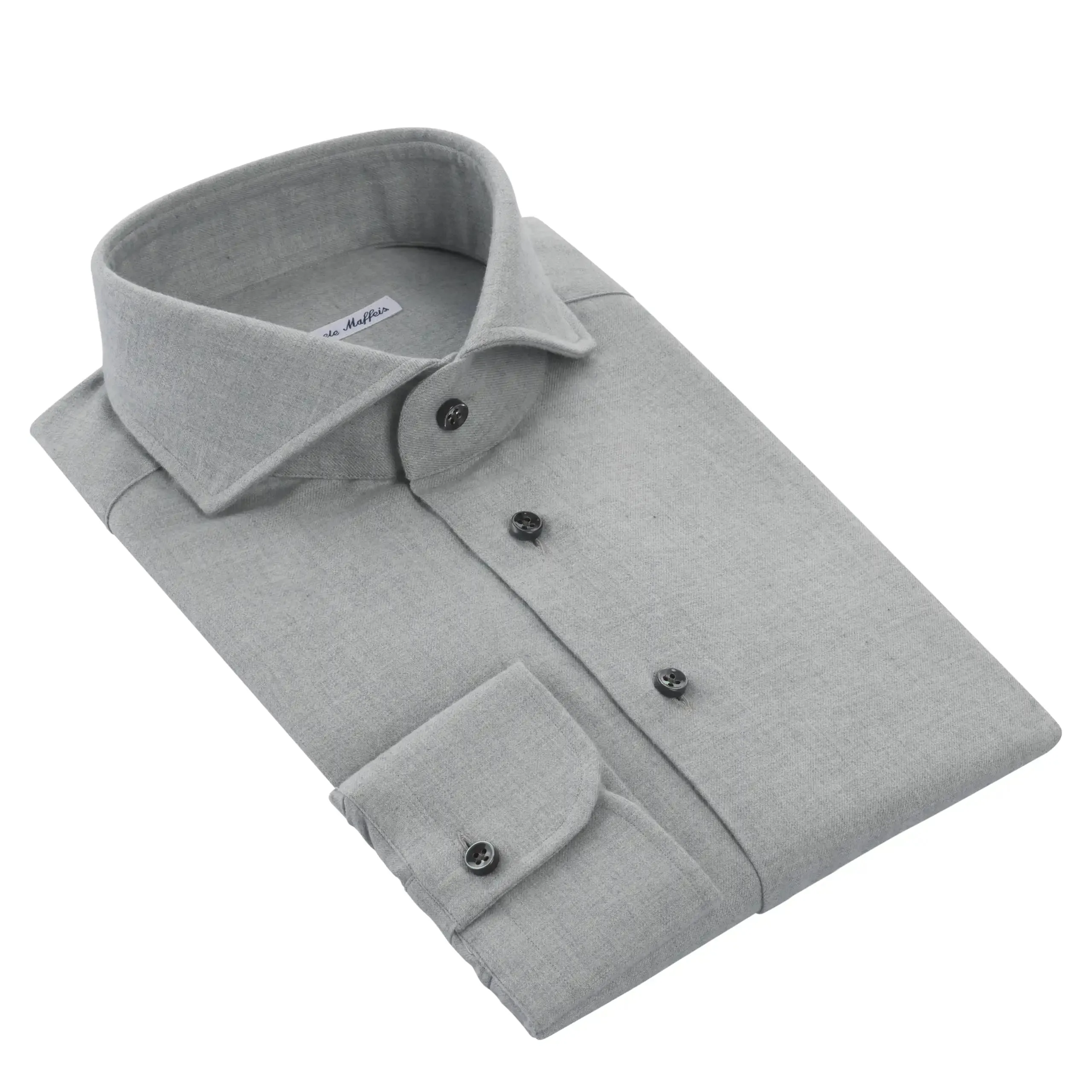  Emanuele Maffeis Flannel Cotton-Cashmere Shirt in Grey