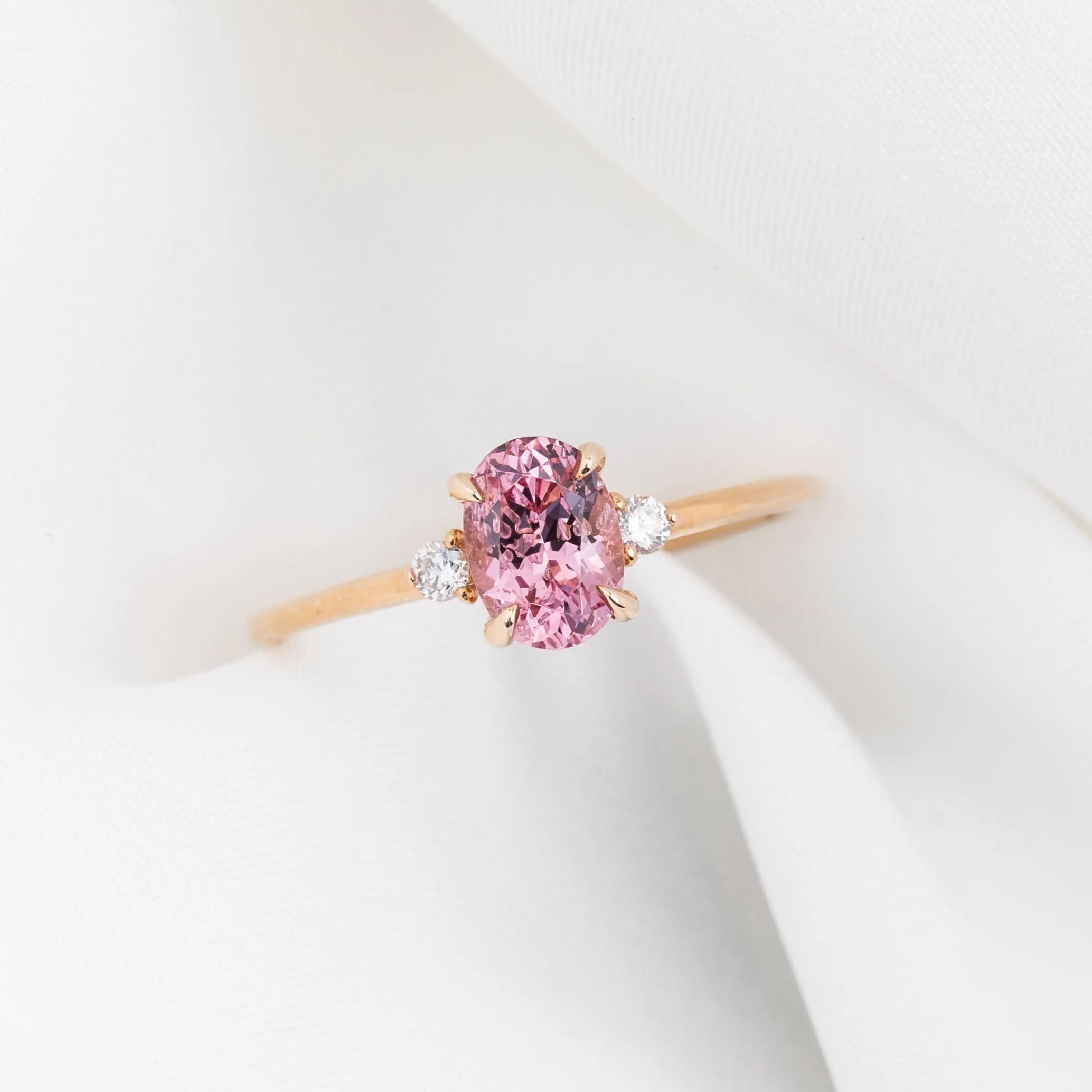 Emilie Ring 0.98ct Pink Spinel, 14K Rose Gold (One of a kind)