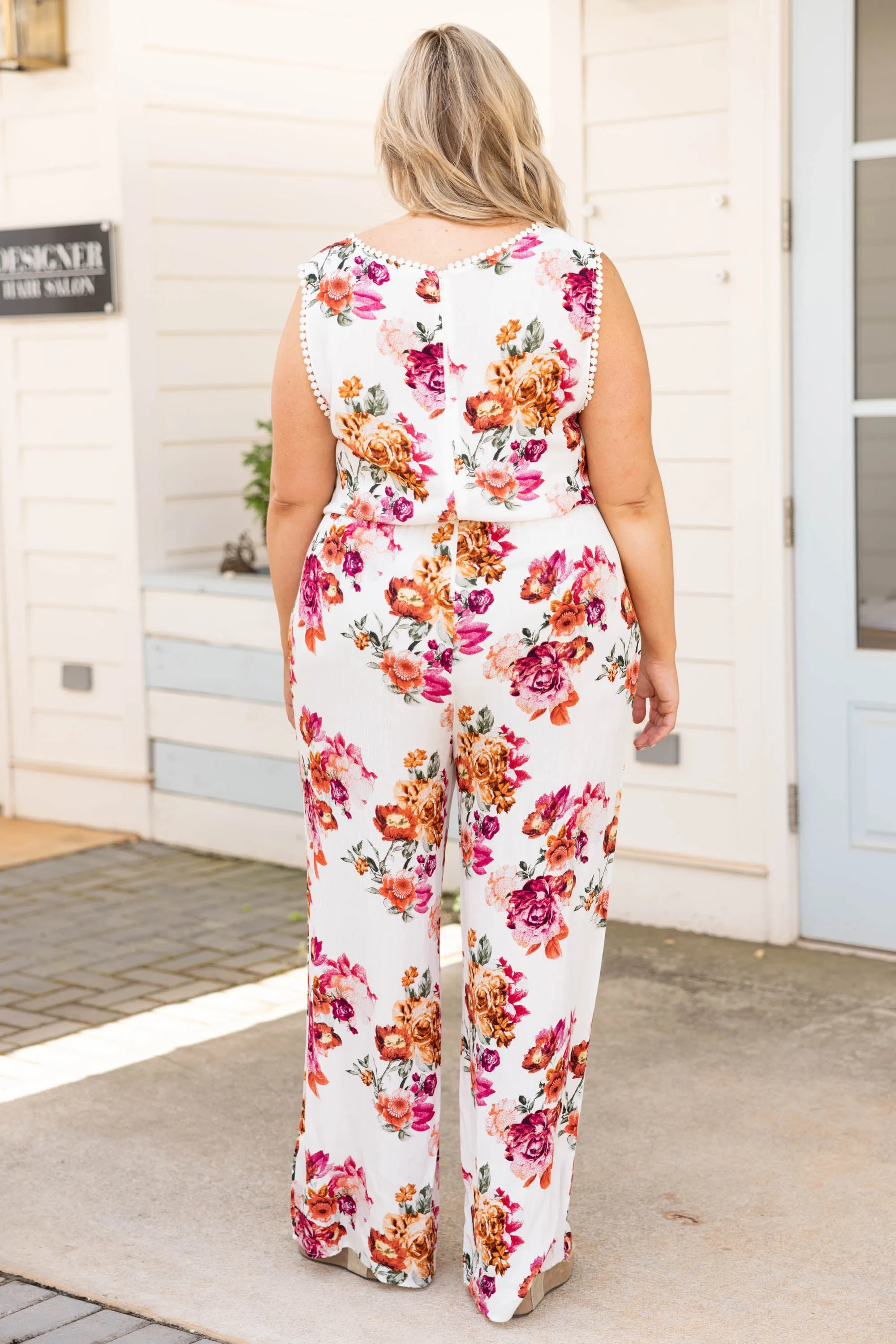 Flourishing Frenzy Jumpsuit, Ivory