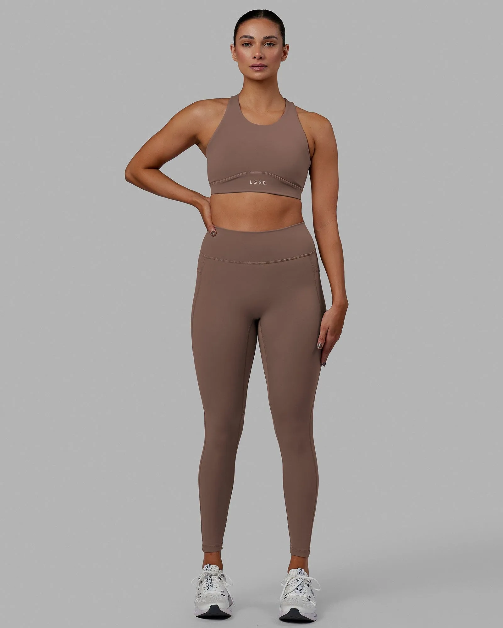 Fusion Full Length Leggings - Deep Taupe