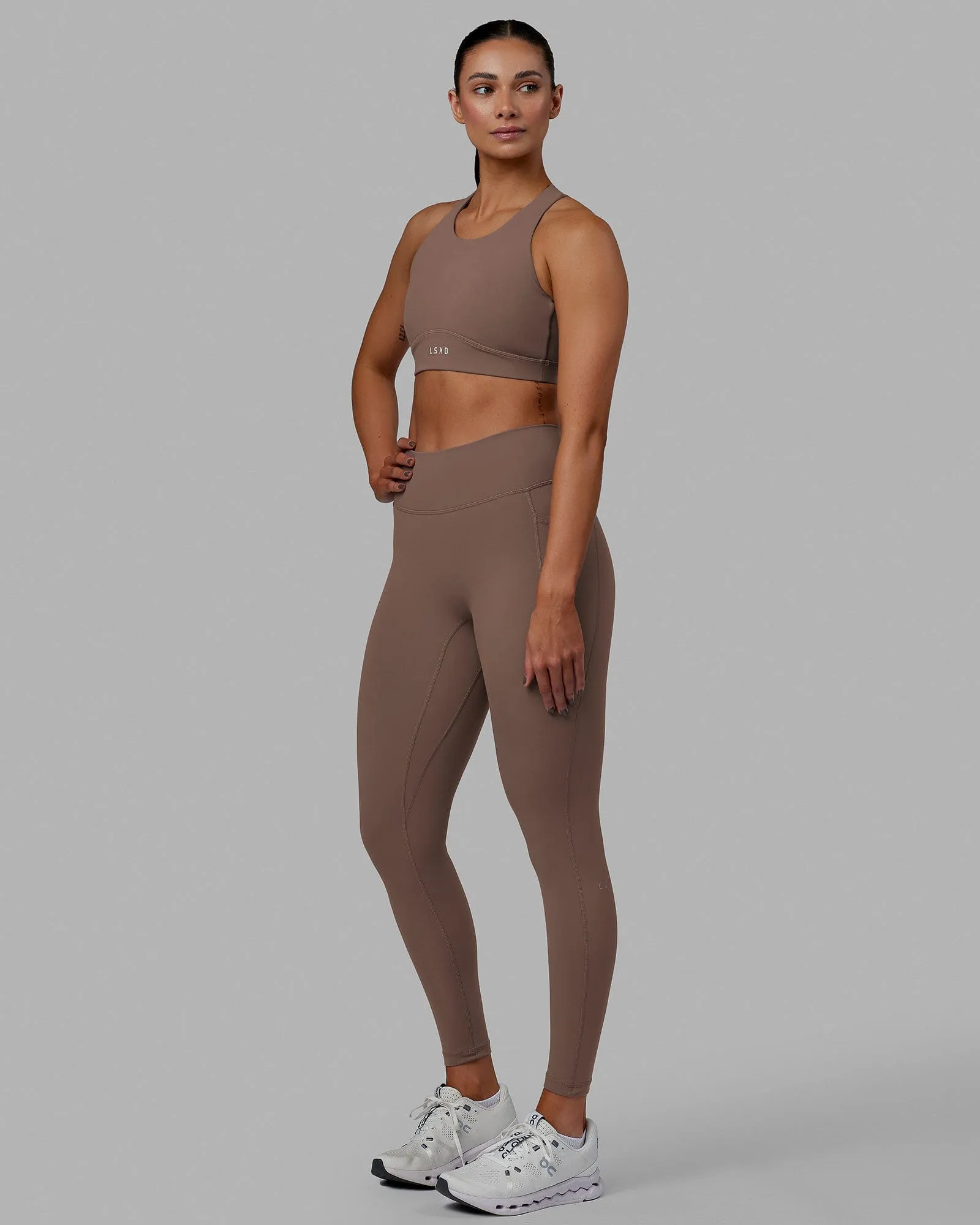 Fusion Full Length Leggings - Deep Taupe