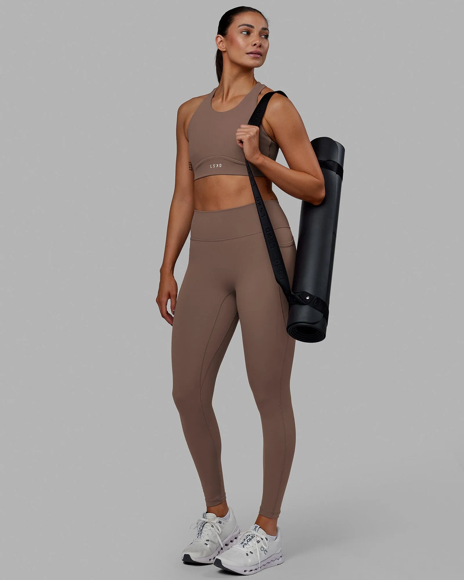 Fusion Full Length Leggings - Deep Taupe