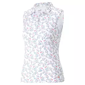 Girl's MATTR Micro Floral Sleeveless Golf Polo