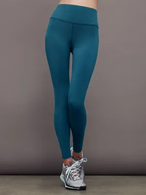 High Rise Full-Length Legging in Diamond Compression - Deep Lagoon