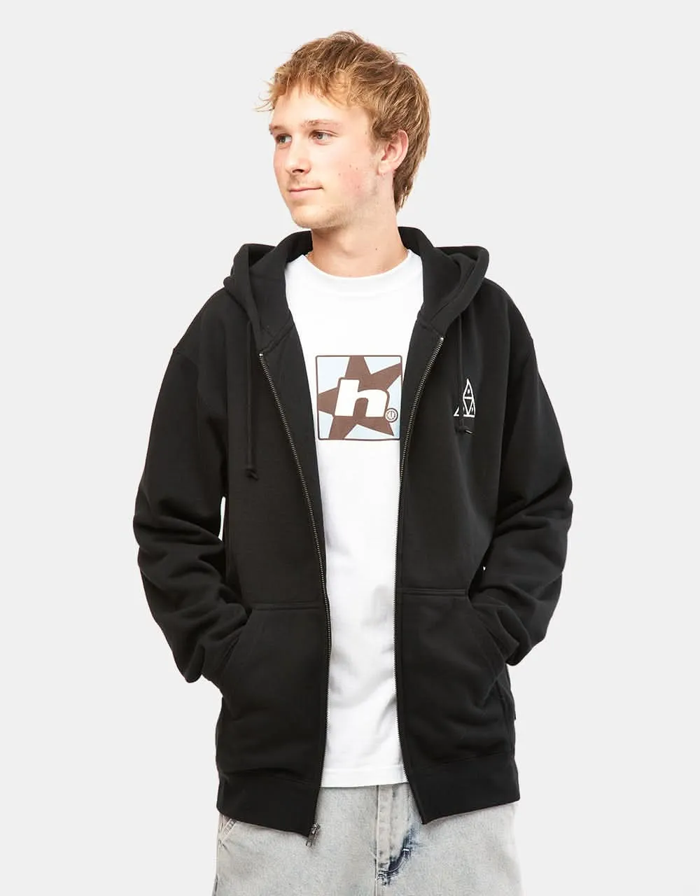 HUF Set Triple Triangle Zip Hoodie - Black