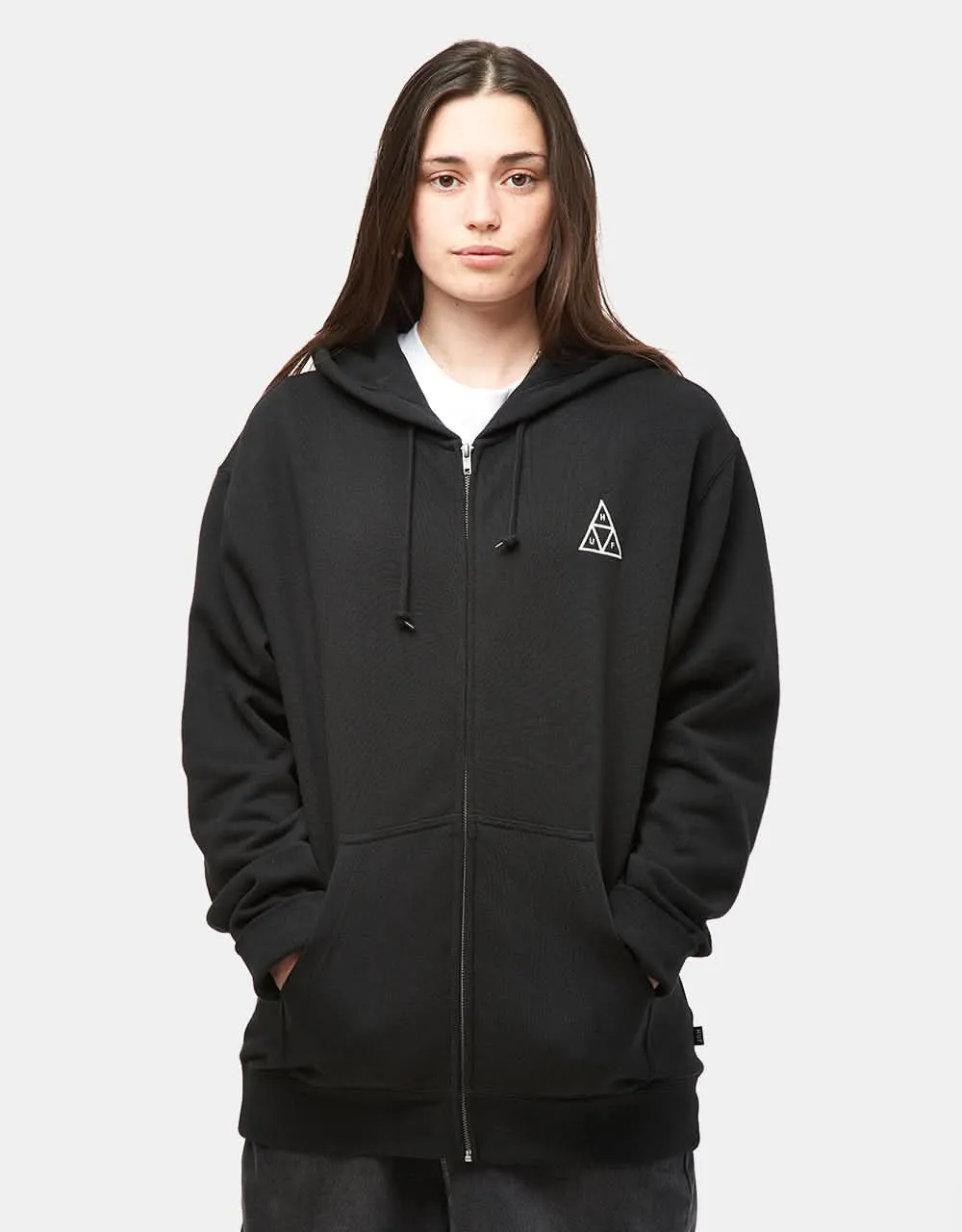 HUF Set Triple Triangle Zip Hoodie - Black