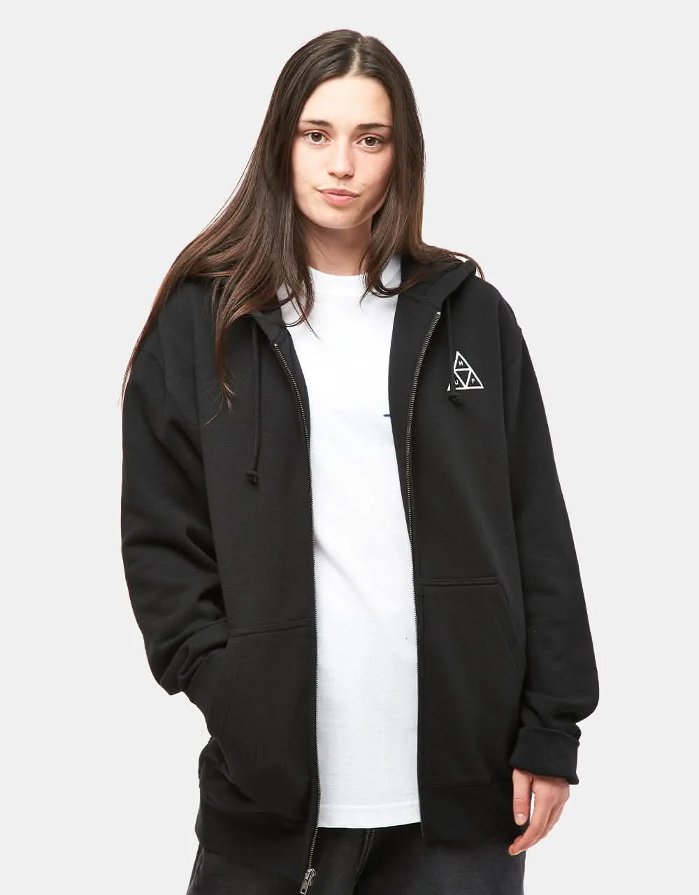 HUF Set Triple Triangle Zip Hoodie - Black