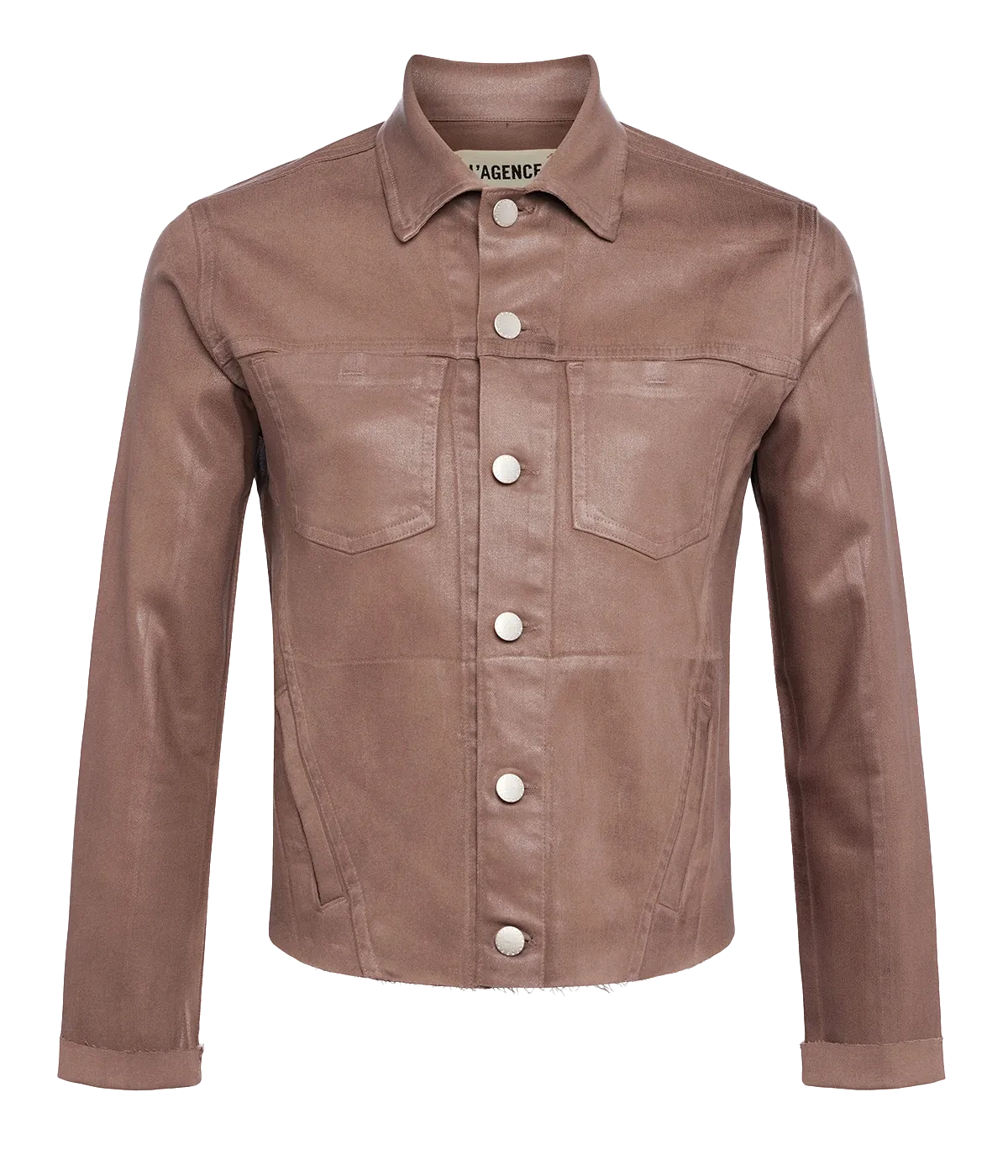 Janelle Slim Raw Jacket in Deep Taupe Coated