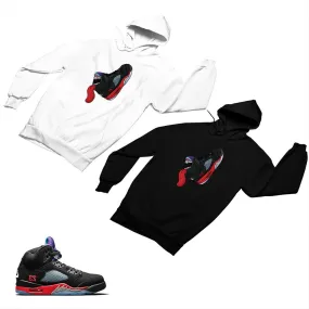 Jordan 5 Top 3 Black Matching Custom Designed Hoodies JD 5-2-7-15