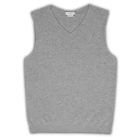 Jourdan Knitted vest Merino wool and cashmere (stone grey melange)