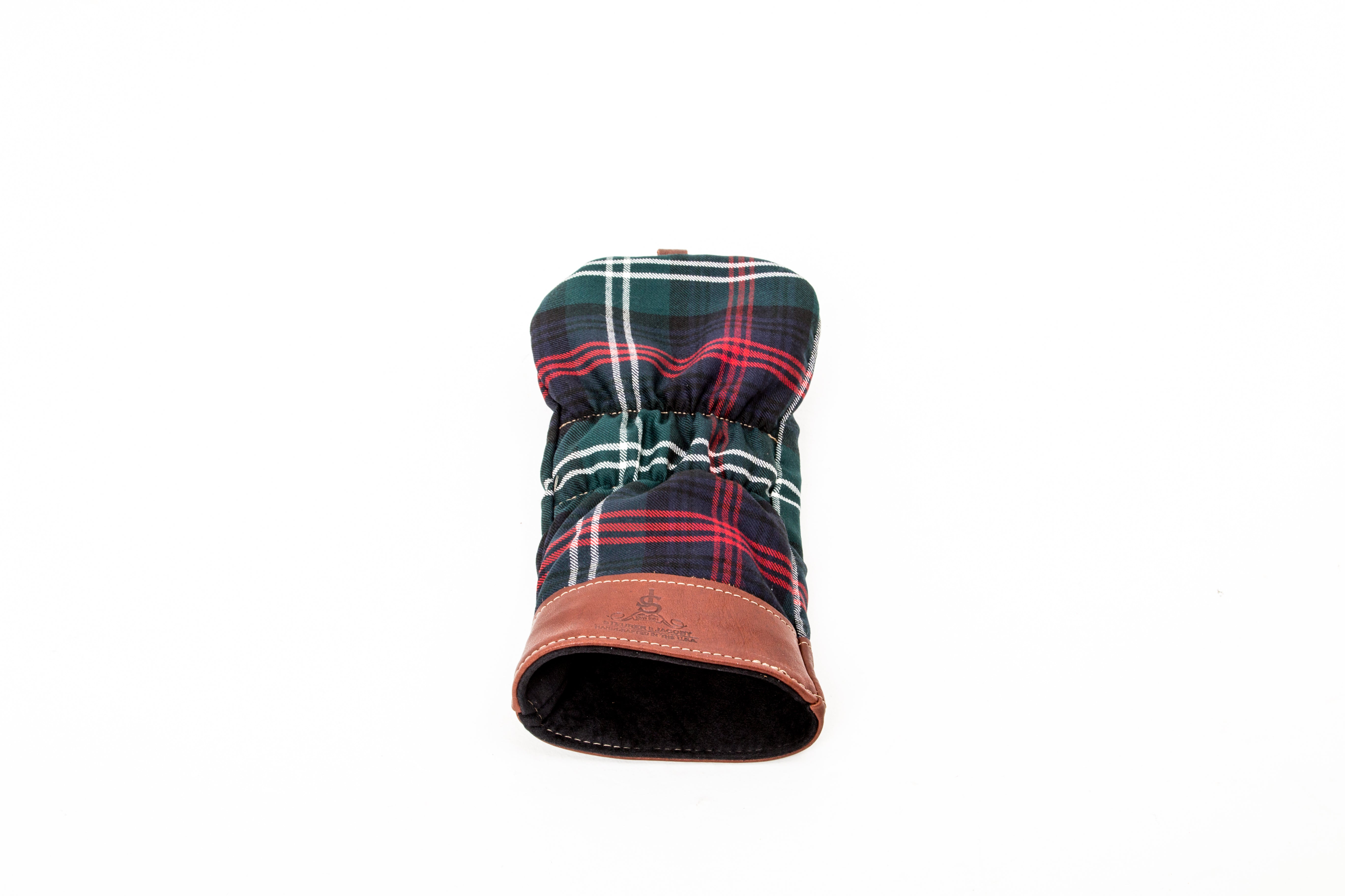 Leather and Wool Tartan Head Cover