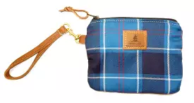 Leather and Wool Tartan Wristlet