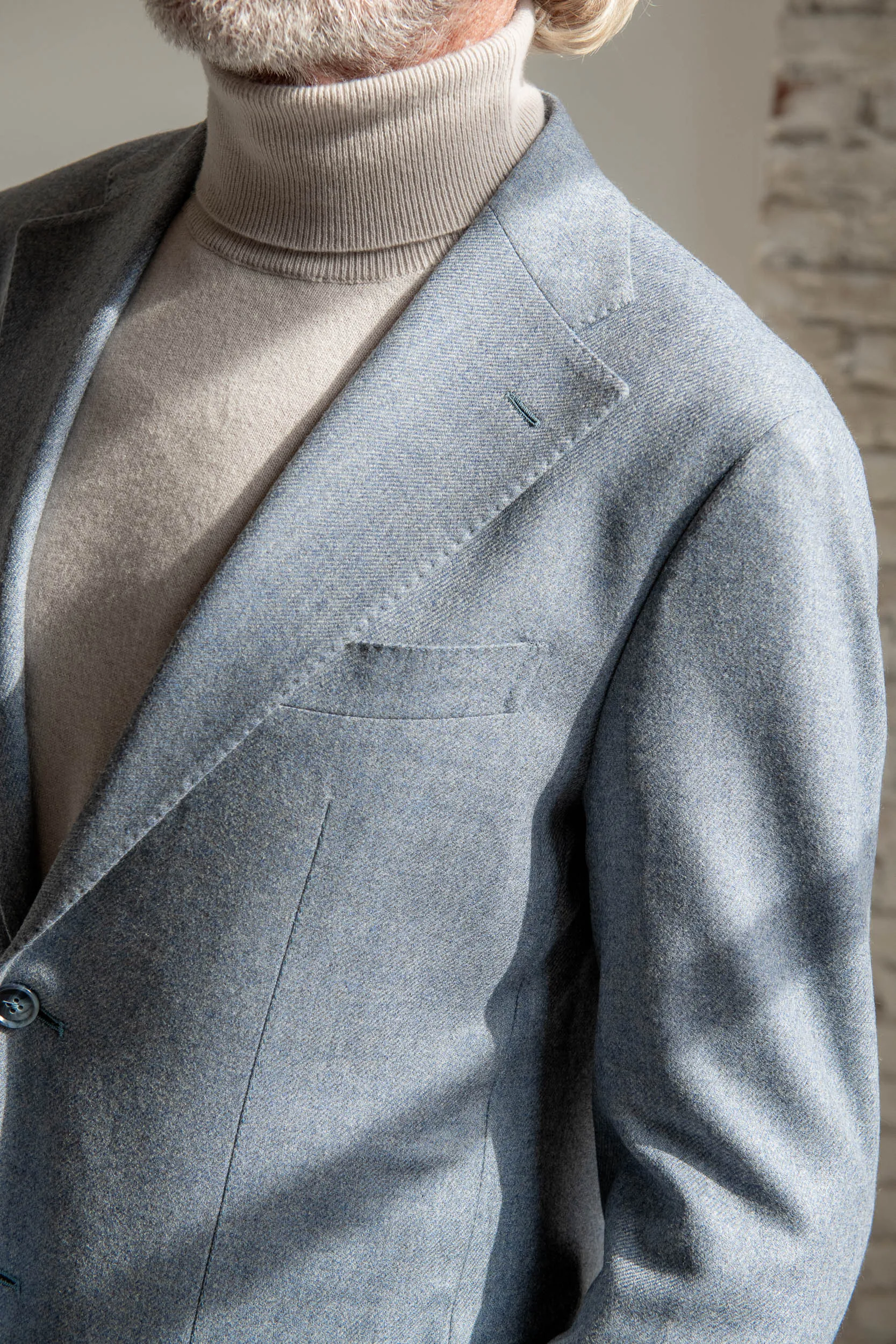 Light blue jacket in Loro Piana wool and cashmere - Made in Italy