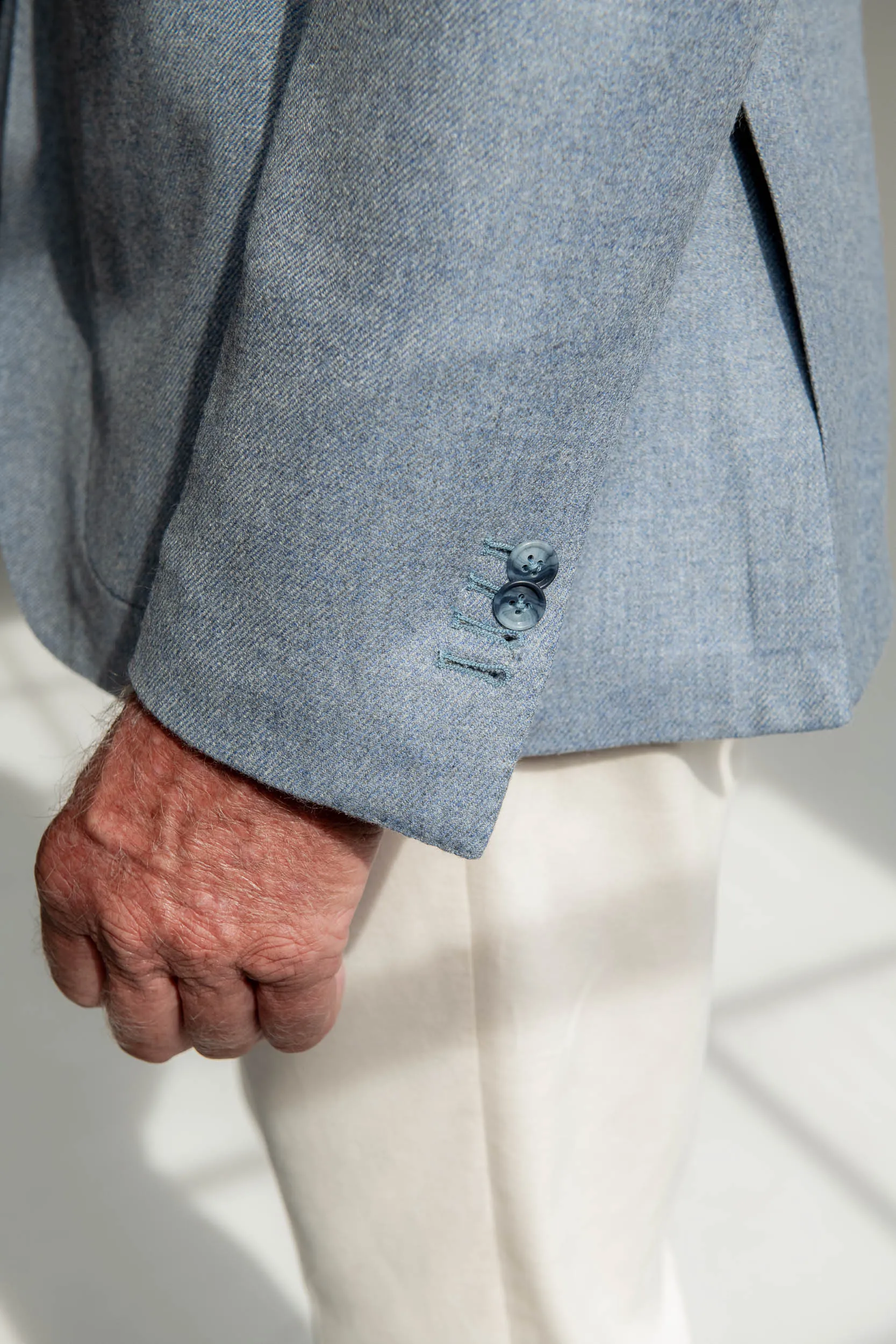 Light blue jacket in Loro Piana wool and cashmere - Made in Italy