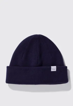 Light Wool Beanie - dark navy