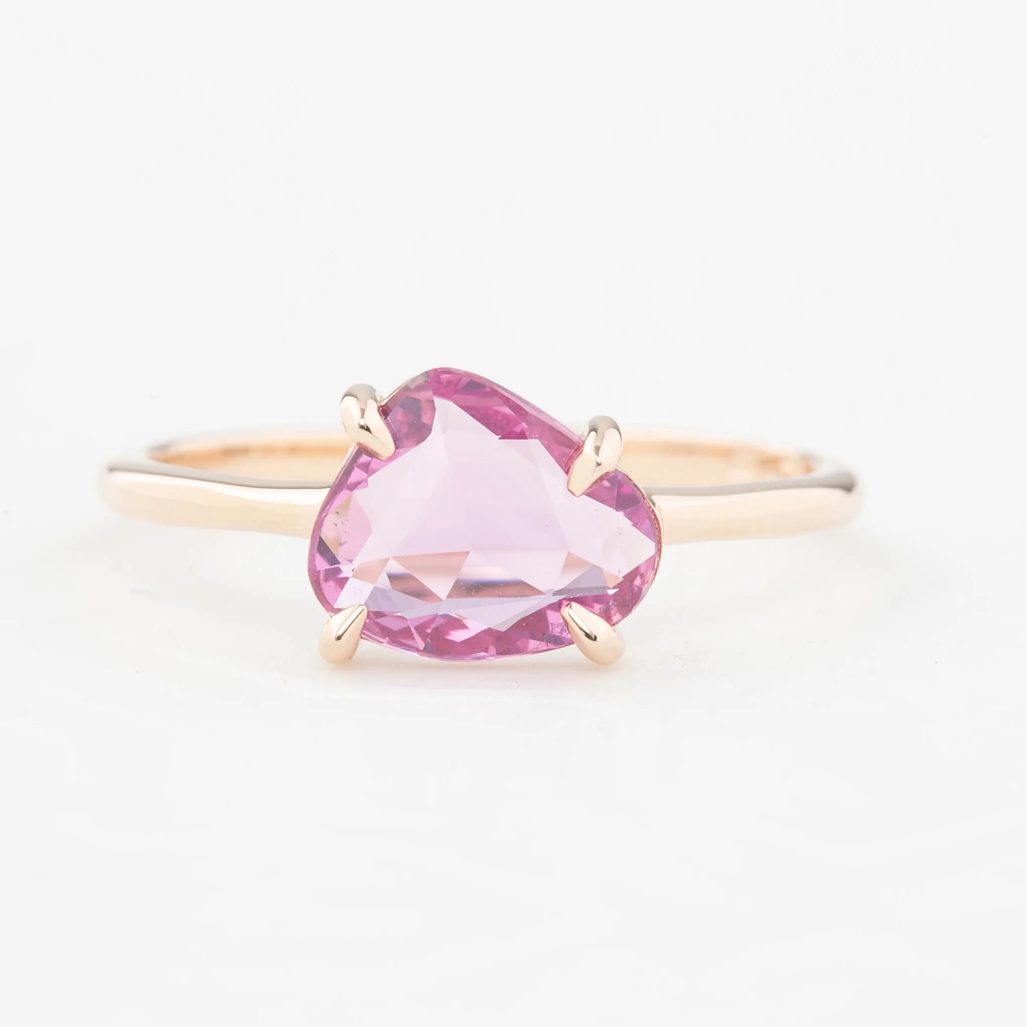 Lisa Ring - 1.43ct Unheated Organic Cut Pink Sapphire, 14k rose gold (One of a kind)