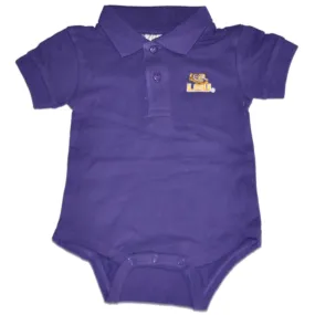 LSU Tigers Two Feet Ahead Baby Infant Golf Polo Purple One Piece Outfit