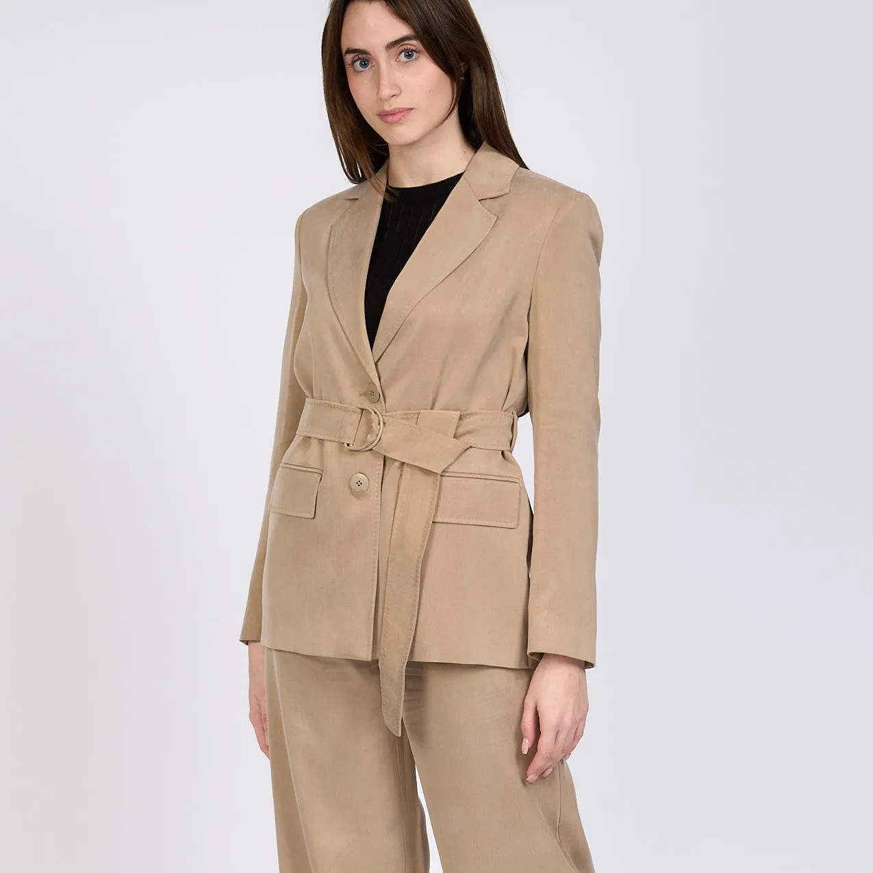 Max Mara Balzer Vaimy in Raso Beige Donna