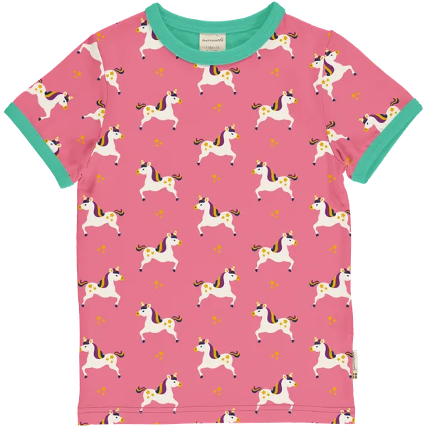 Maxomorra Unicorn Organic Cotton Printed Short Sleeved Top