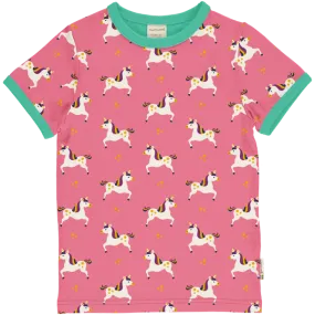 Maxomorra Unicorn Organic Cotton Printed Short Sleeved Top