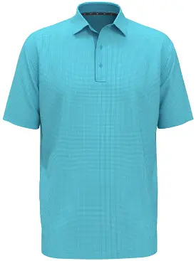 Mens Gingham Print Golf Polo