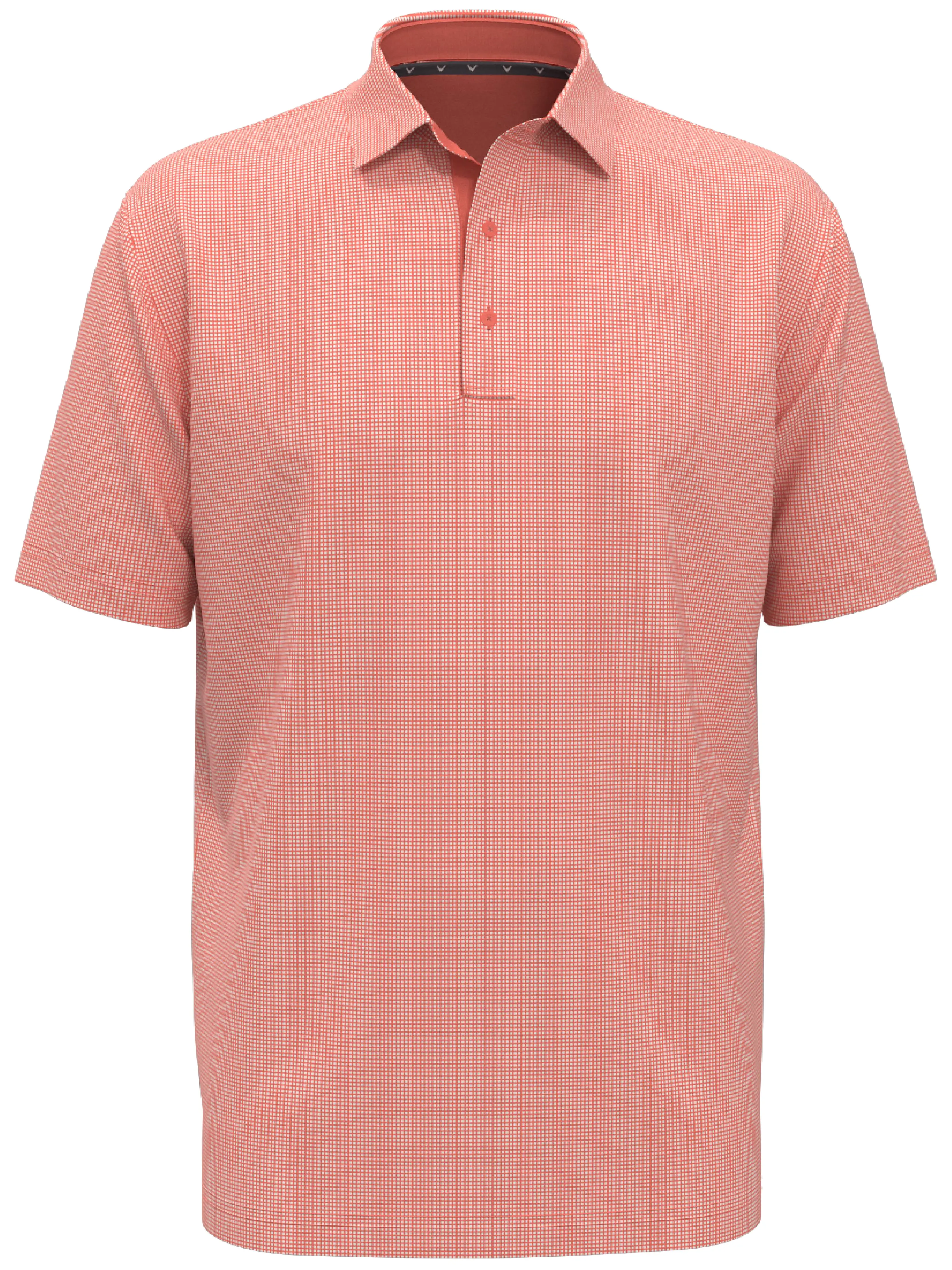 Mens Gingham Print Golf Polo