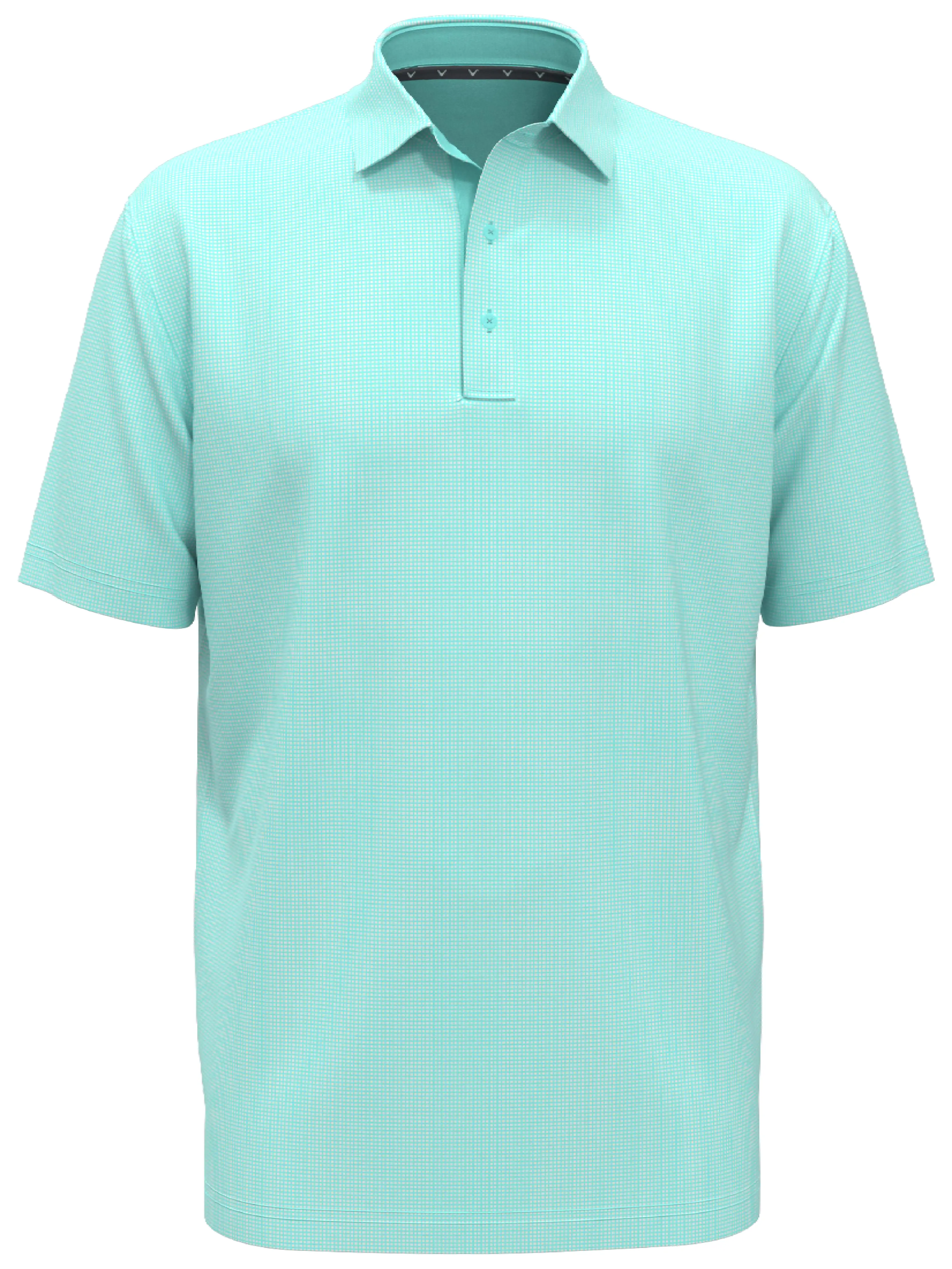 Mens Gingham Print Golf Polo