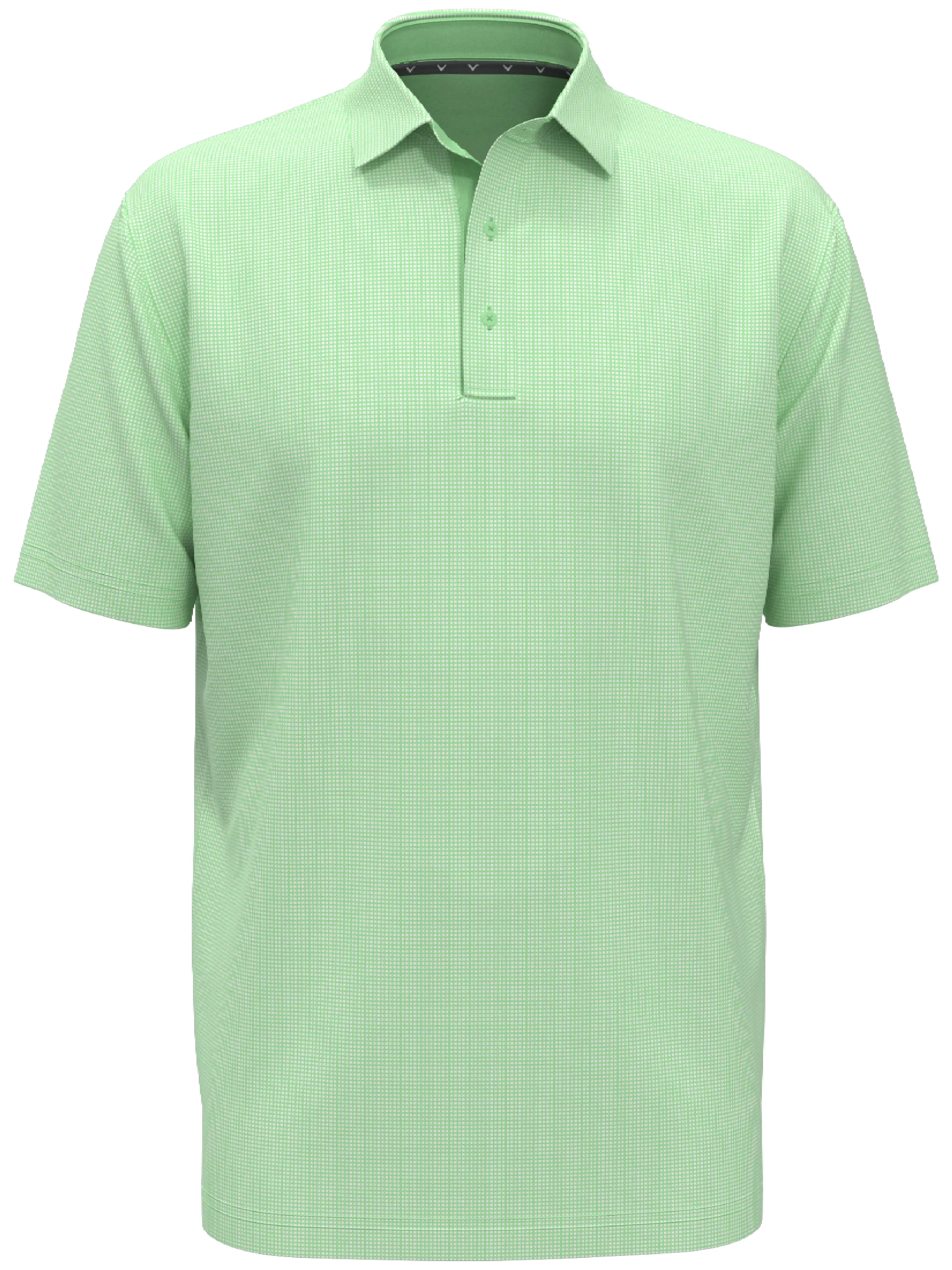 Mens Gingham Print Golf Polo