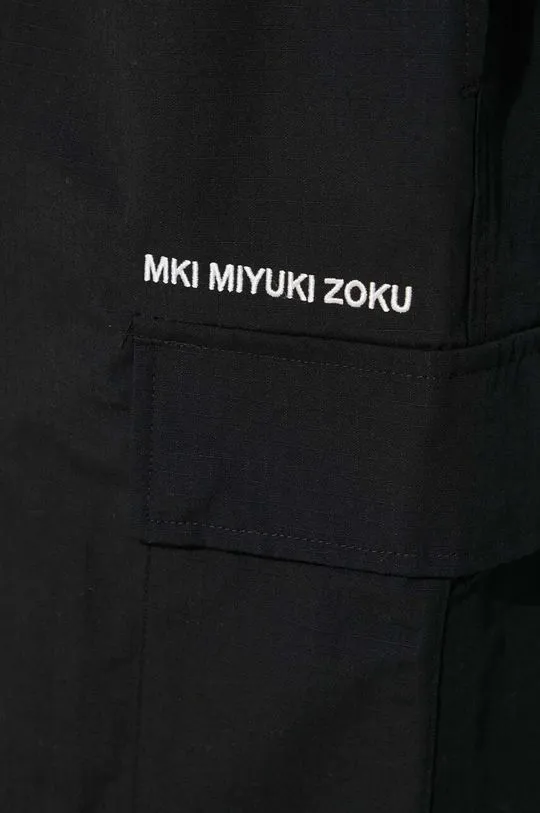 MKI MIYUKI ZOKU cotton trousers Ripstop Cargo Trousers black color RIPSTOP.CARGO.TROUSERS