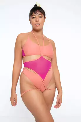 Nona Perkasa Night Lily Body Garter - Coral Pink/Fuschia