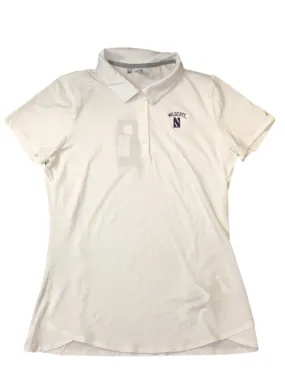 Northwestern Wildcats Under Amour Heatgear WOMENS White Golf Polo T-Shirt (M)