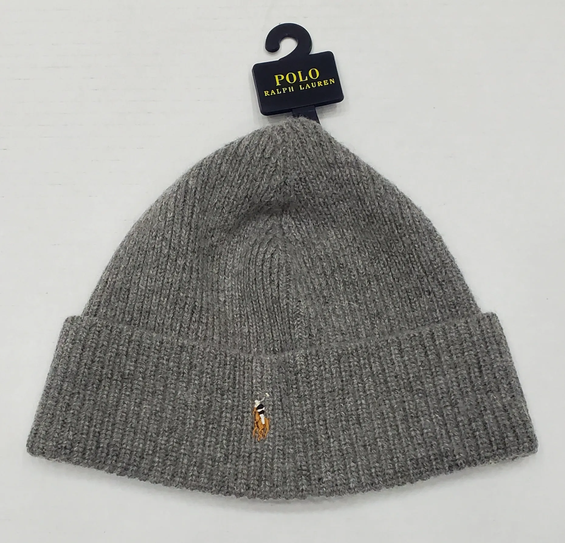 NWT POLO RALPH LAUREN LIGHT GREY WOOL SMALL PONY SKULLY