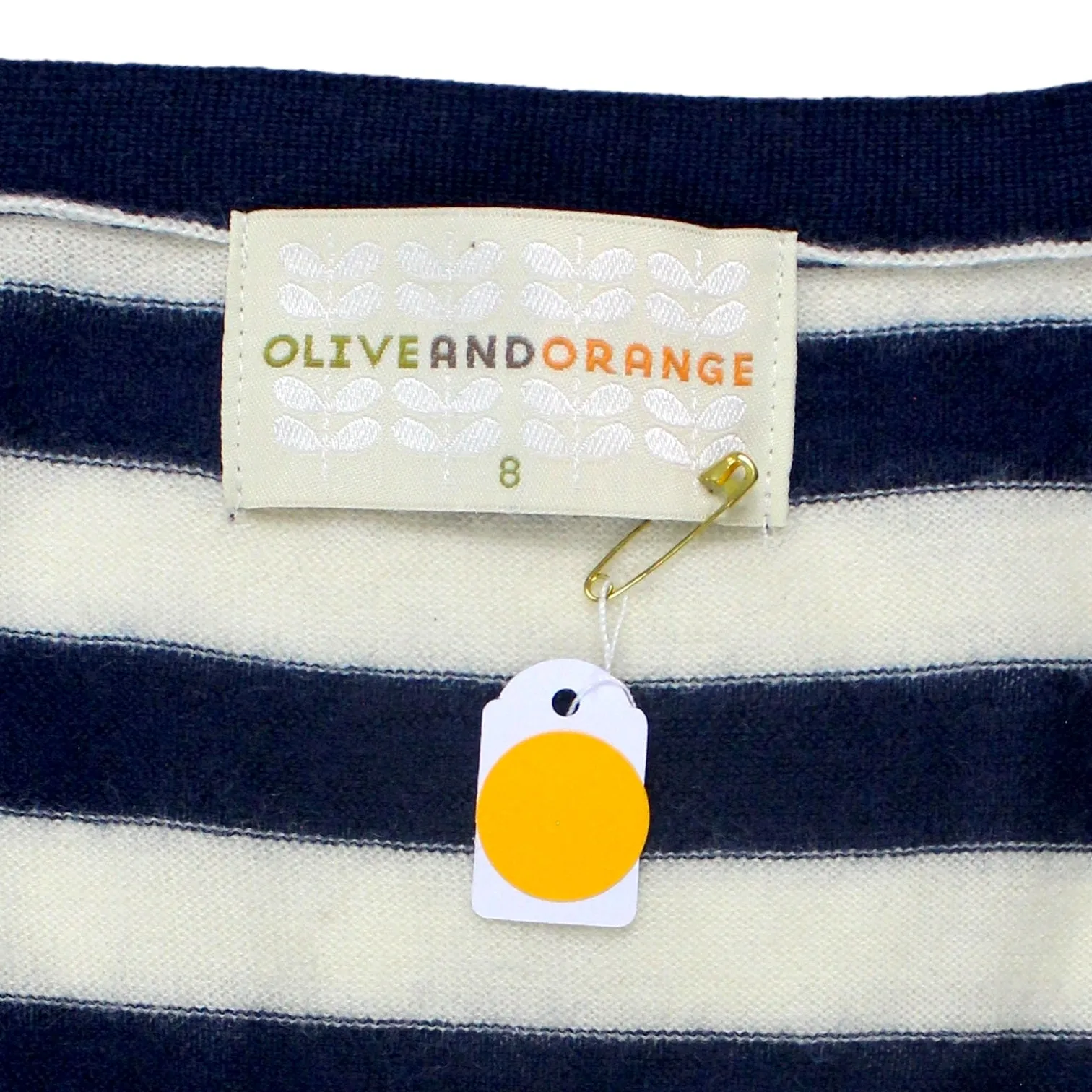 Olive & Orange Navy/Cream Striped Cardigan