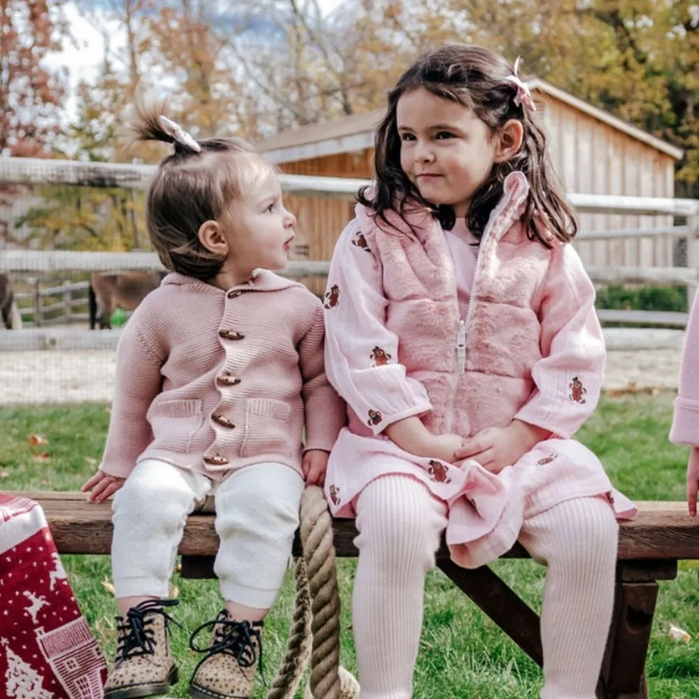 Organic Bristol Sweater Jacket in Pink Pearl