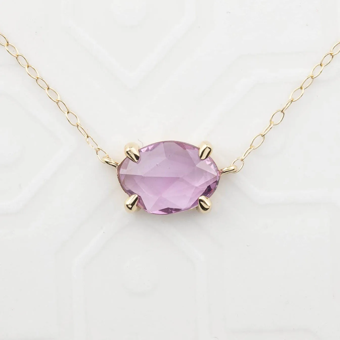 Organic Necklace 1.09ct Pink Rose Cut Sapphire (One of a kind)