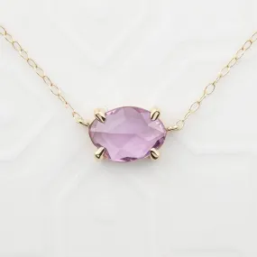 Organic Necklace 1.09ct Pink Rose Cut Sapphire (One of a kind)