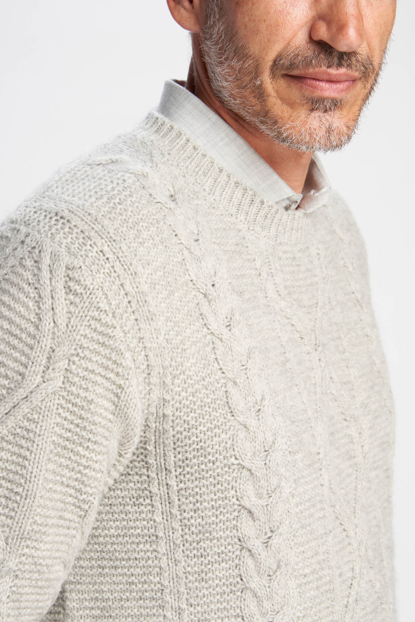 Orson knitted crew neck jumper in alpaca and yak wool