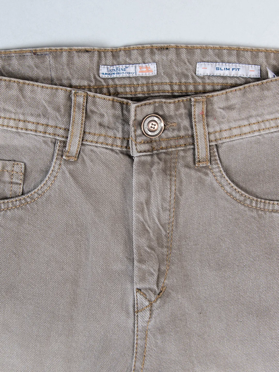 Pastel Brown Slim Fit Denim Jeans