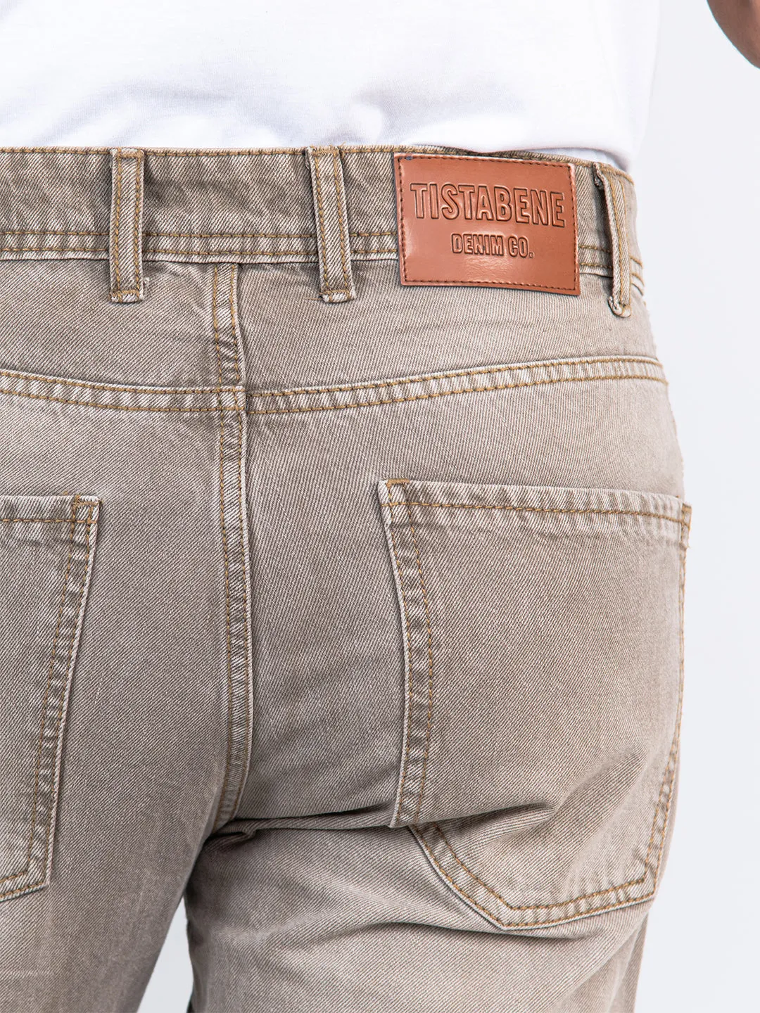 Pastel Brown Slim Fit Denim Jeans