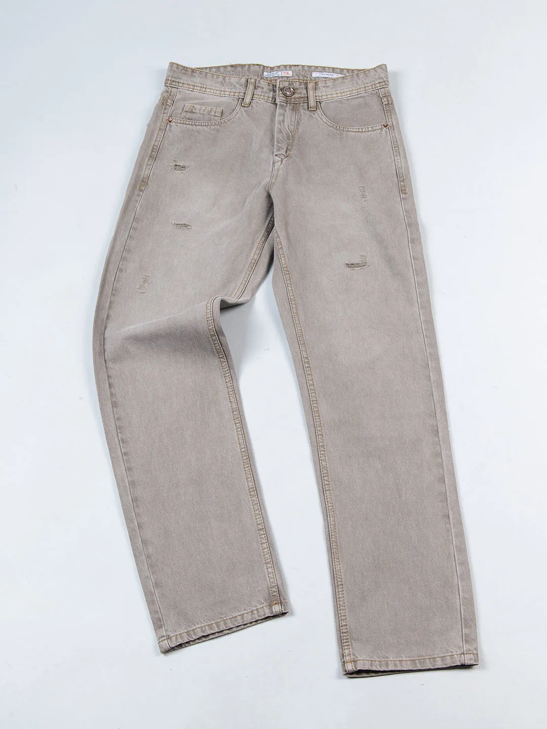 Pastel Brown Slim Fit Denim Jeans