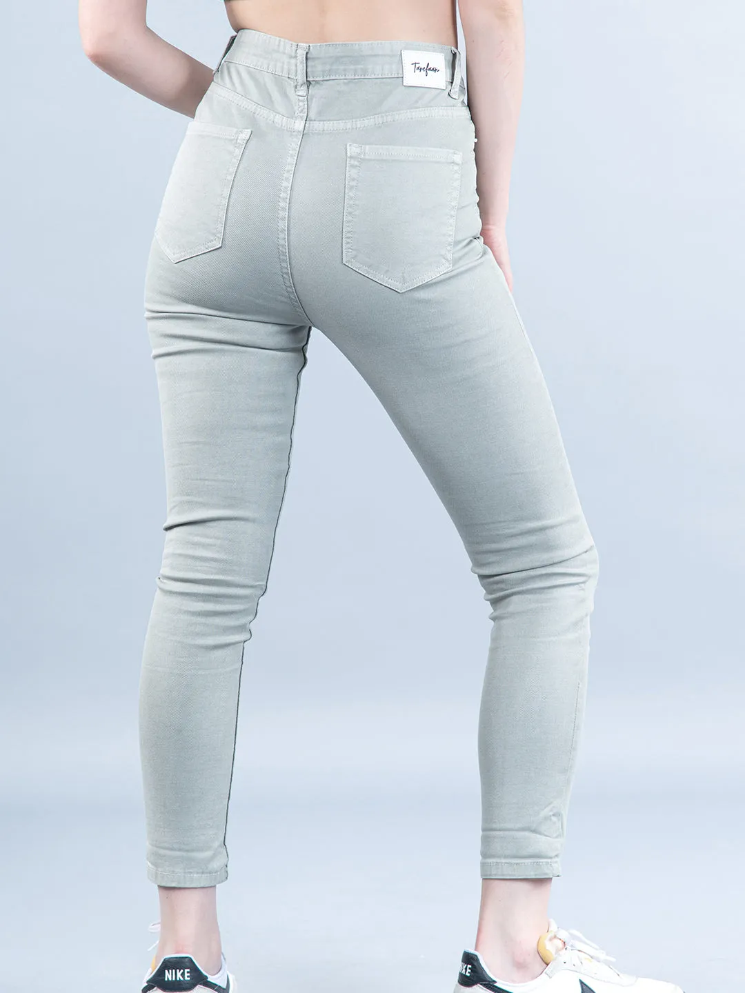 Pastel Green Skinny Fit Jeans For Women