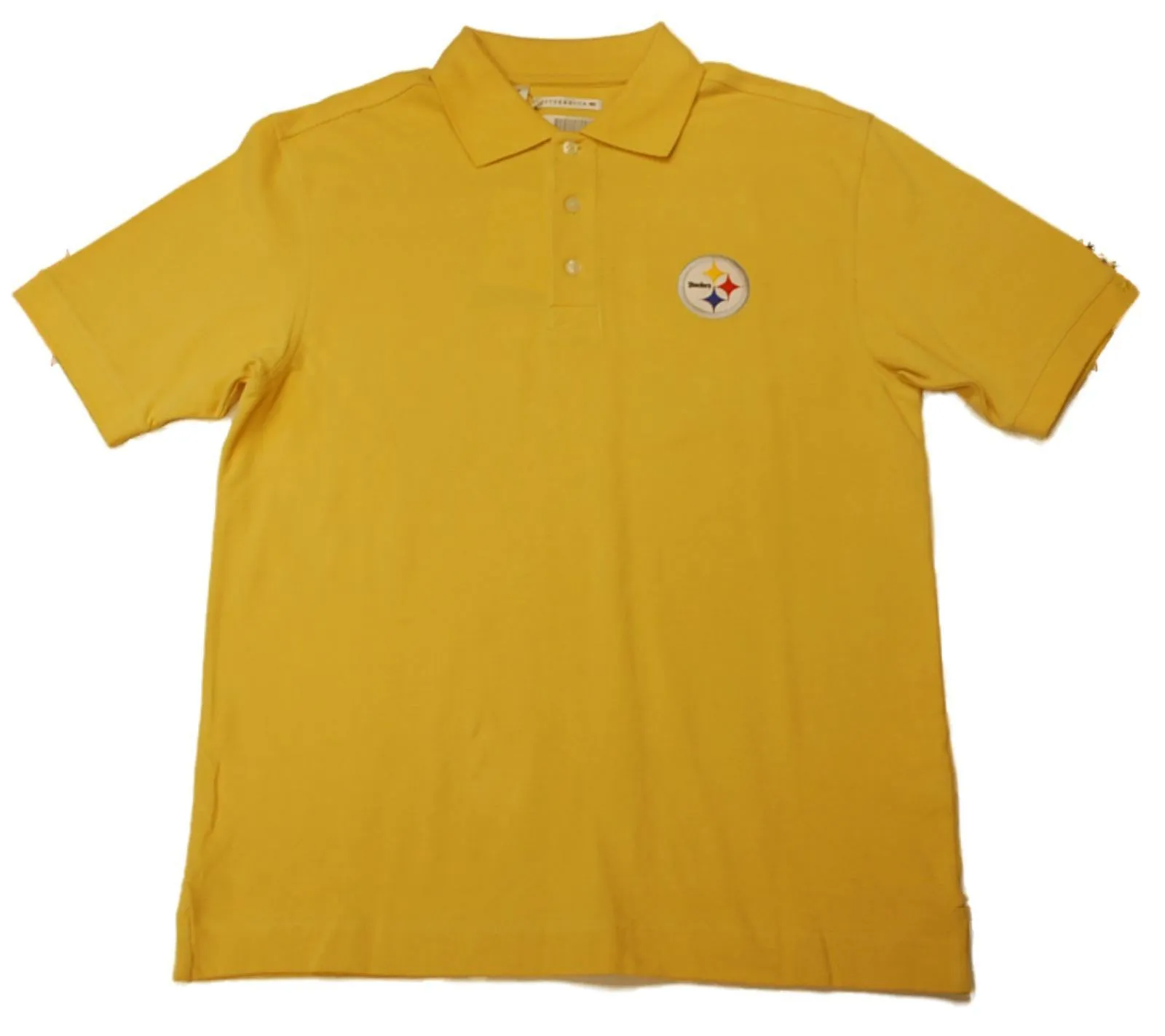 Pittsburgh Steelers Cutter & Buck Yellow Gold Knit Golf Polo Shirt