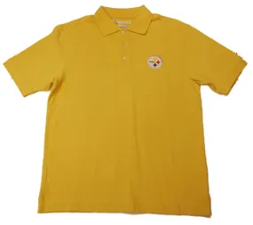 Pittsburgh Steelers Cutter & Buck Yellow Gold Knit Golf Polo Shirt