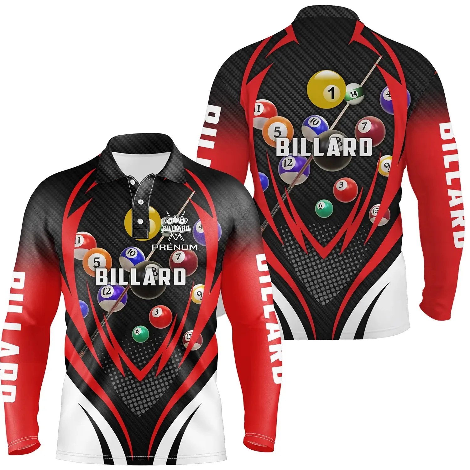 Polo De Billard Professionnel Personnalisé, Polo Homme Et Femme Manche Court Et Manche Longue - CT27062312