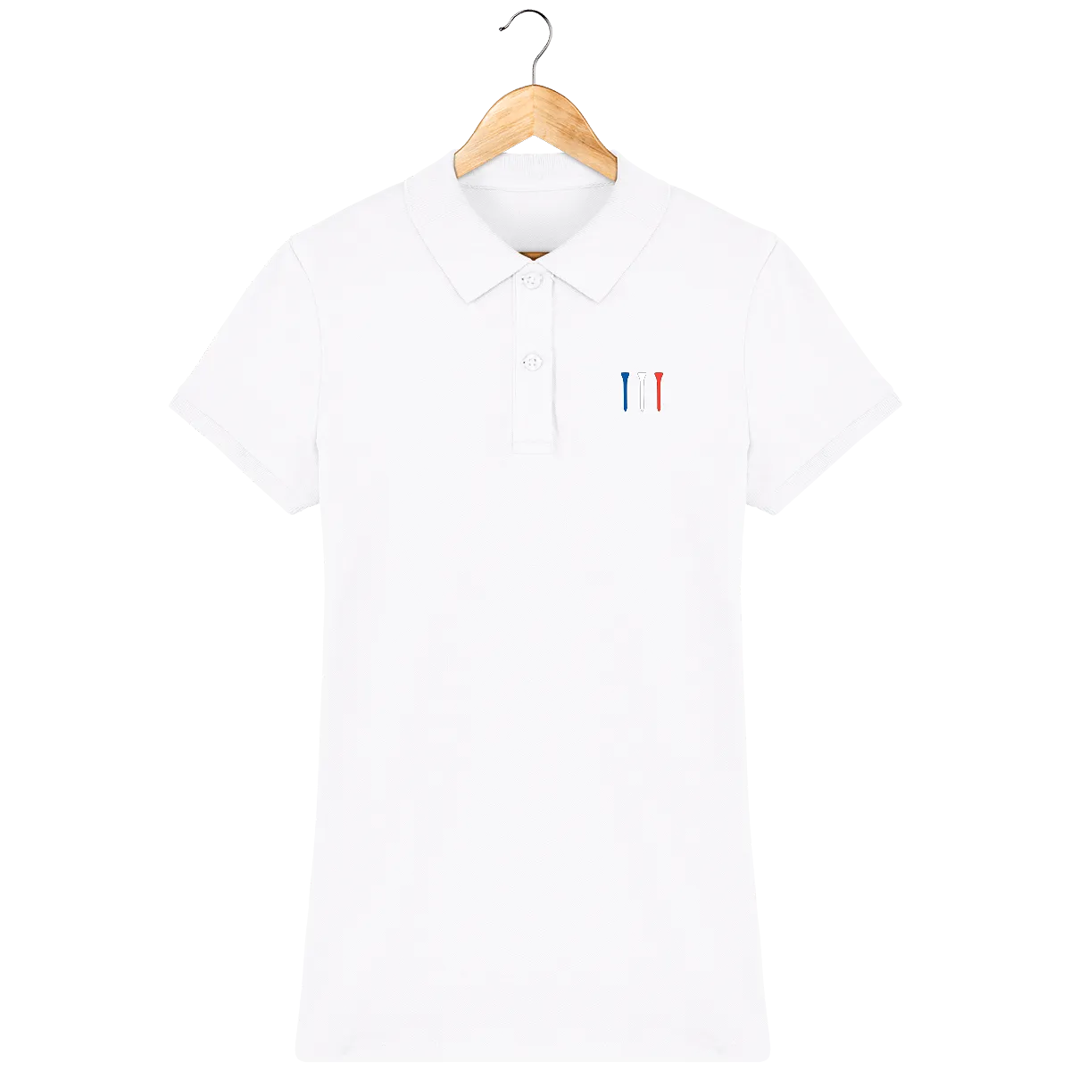 Polo en coton Bio brodé TEES BLEU BLANC ROUGE femme