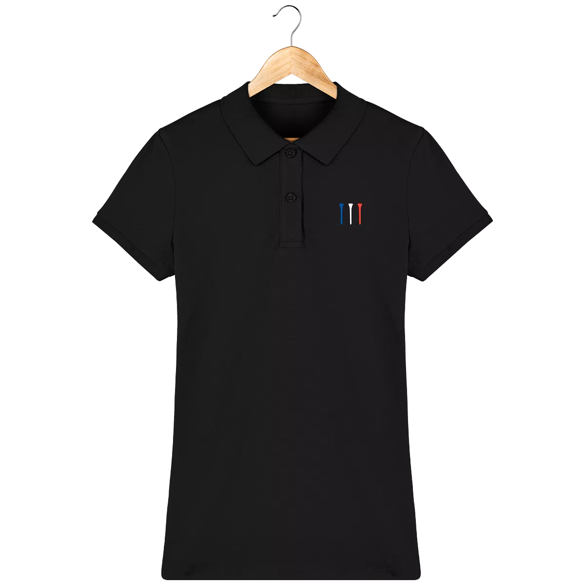 Polo en coton Bio brodé TEES BLEU BLANC ROUGE femme