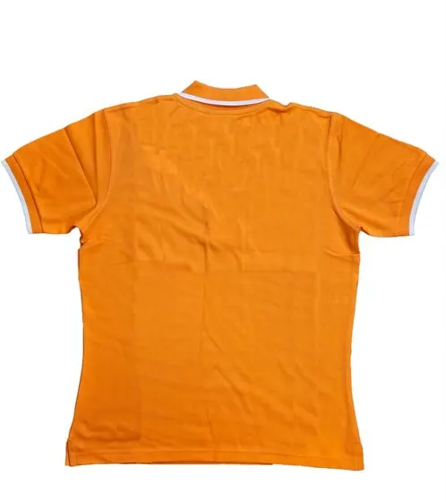 Polo femme LAND ROVER avec partie en coton, chemise à manches courtes avec logo brodé 960017 orange/blanc